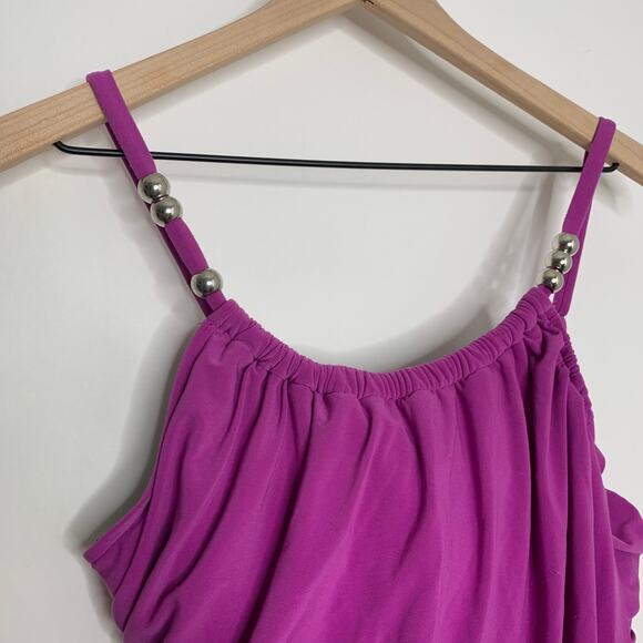 Magic Suit by Miraclesuit Swimsuit One Piece Swimwear Orchid Womens Size 12 New - Picture 6 of 15